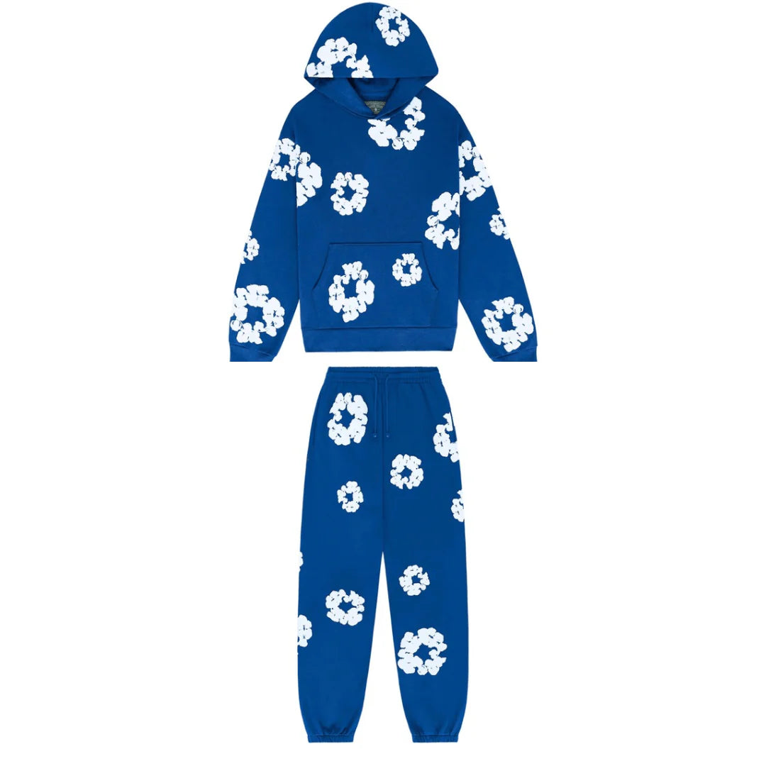 DENIM TEARS brand - Stylish Cotton Foam Printed Hoodie and Sports Suit