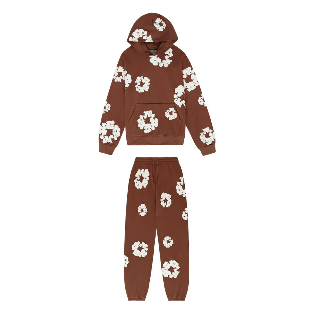 DENIM TEARS brand - Stylish Cotton Foam Printed Hoodie and Sports Suit