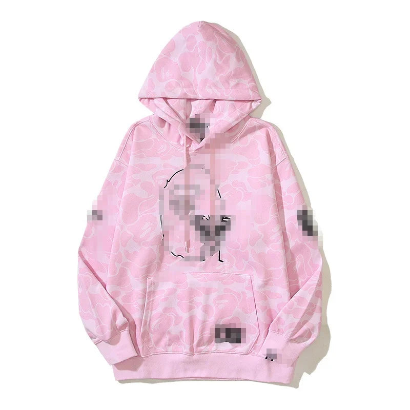 A Bathing Ape Brand - Camouflage Bape Embroidered Shark-Mouth Hoodie Zip Up