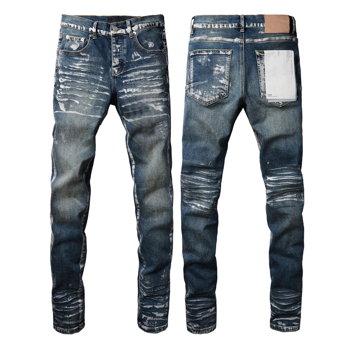 PURPLE Brand - Man's High Street Blue Ripped Distressed Low Rise Denim Skinny Jeans