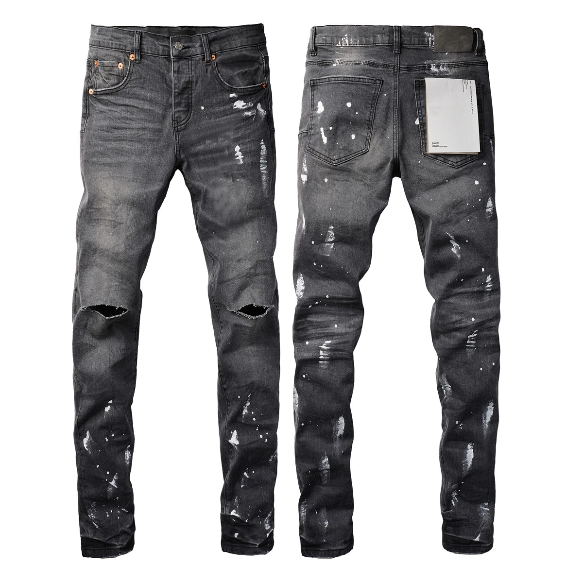 PURPLE Brand - Man's High Street Blue Ripped Distressed Low Rise Denim Skinny Jeans