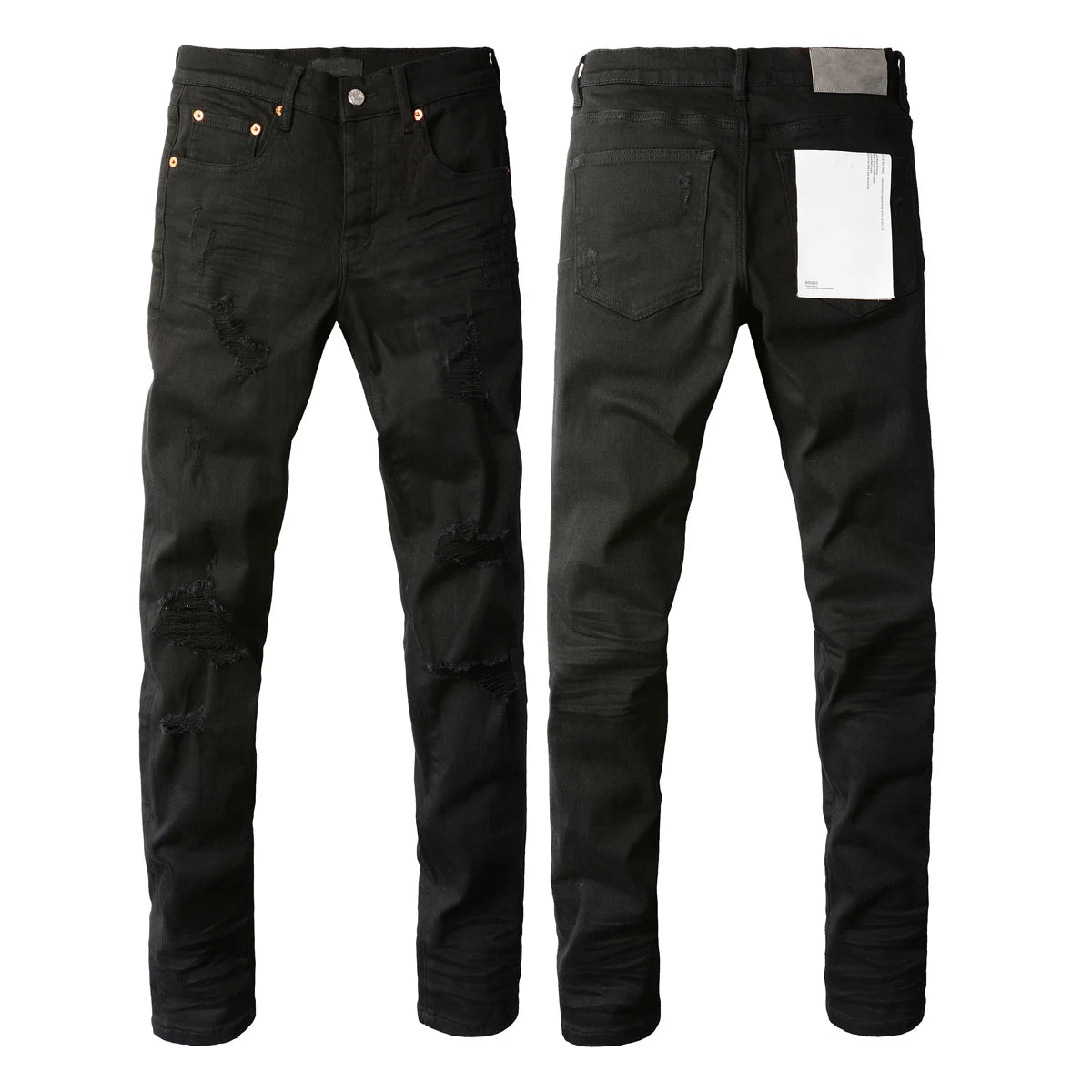 PURPLE Brand - Man's High Street Blue Ripped Distressed Low Rise Denim Skinny Jeans