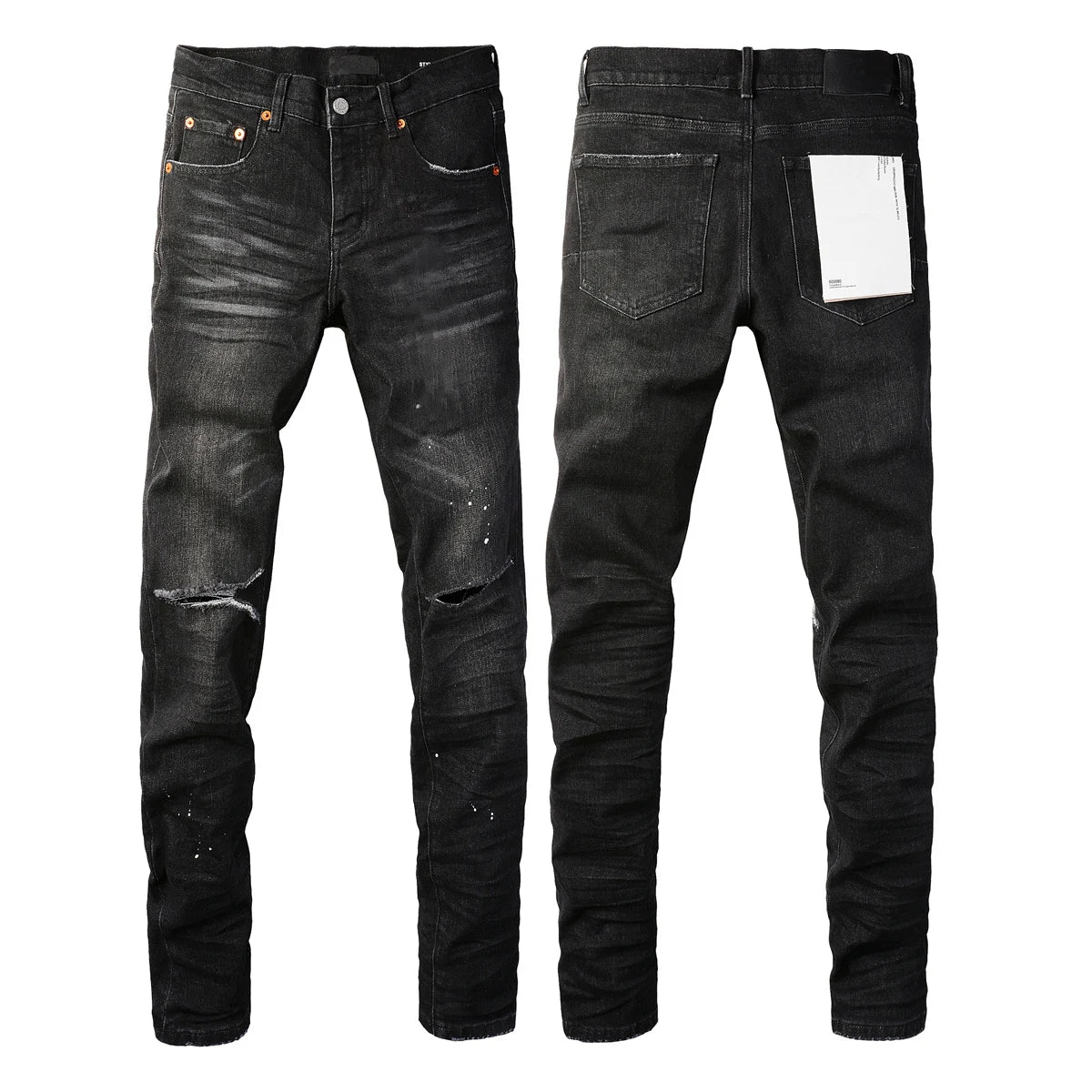 PURPLE Brand - Man's High Street Blue Ripped Distressed Low Rise Denim Skinny Jeans