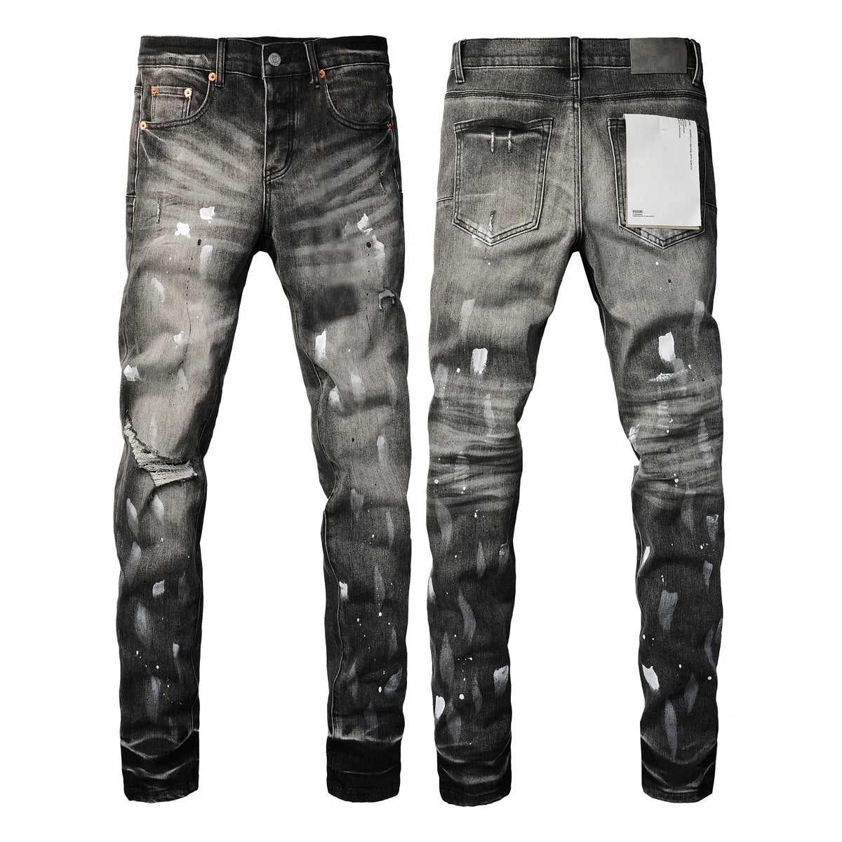 PURPLE Brand - Man's High Street Blue Ripped Distressed Low Rise Denim Skinny Jeans