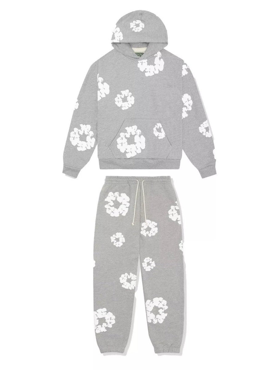DENIM TEARS brand - Stylish Cotton Foam Printed Hoodie and Sports Suit